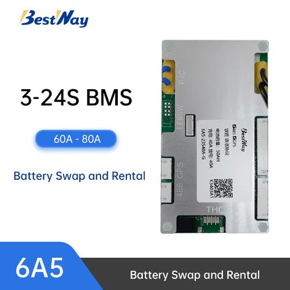 BMS 3S-24S 60A-80A for AGV, Battery Swap and Rental and Two Wheel Electric Motor