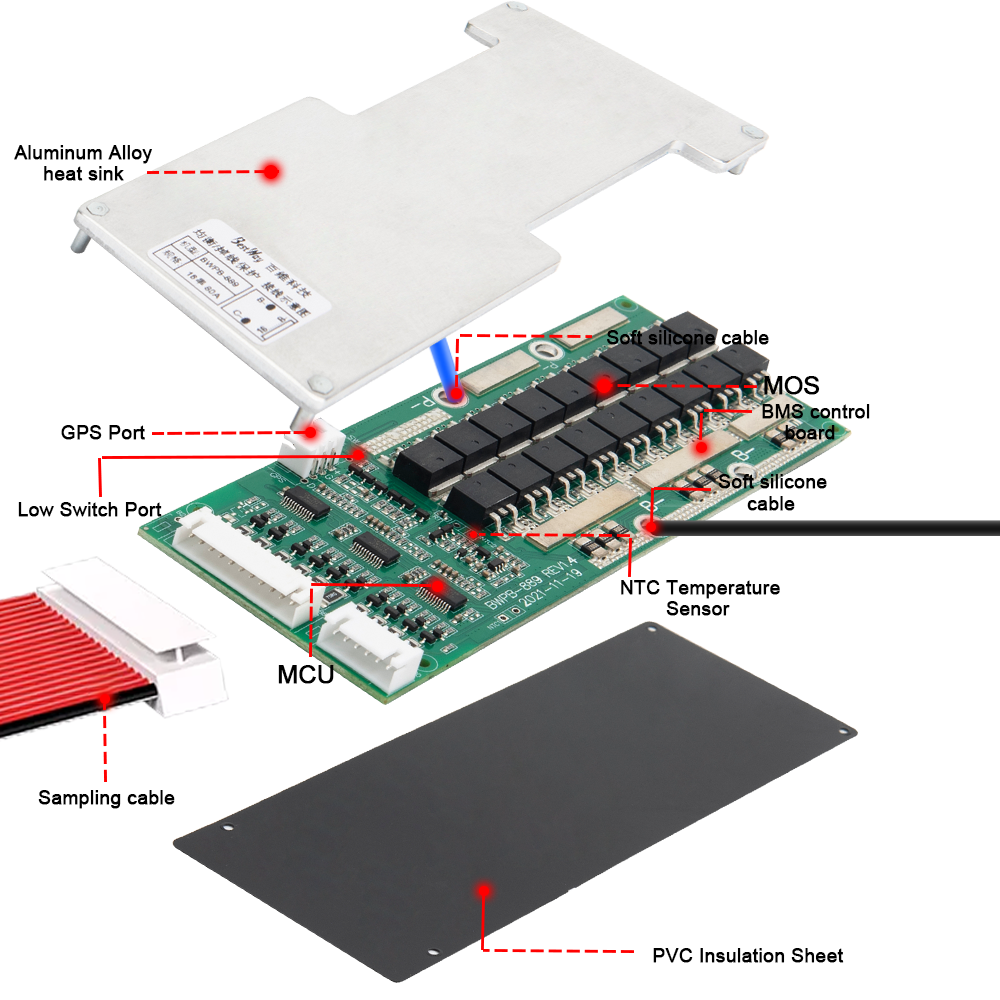 BMS 4S-21S 40A-60A for E Motor, E Tricycle